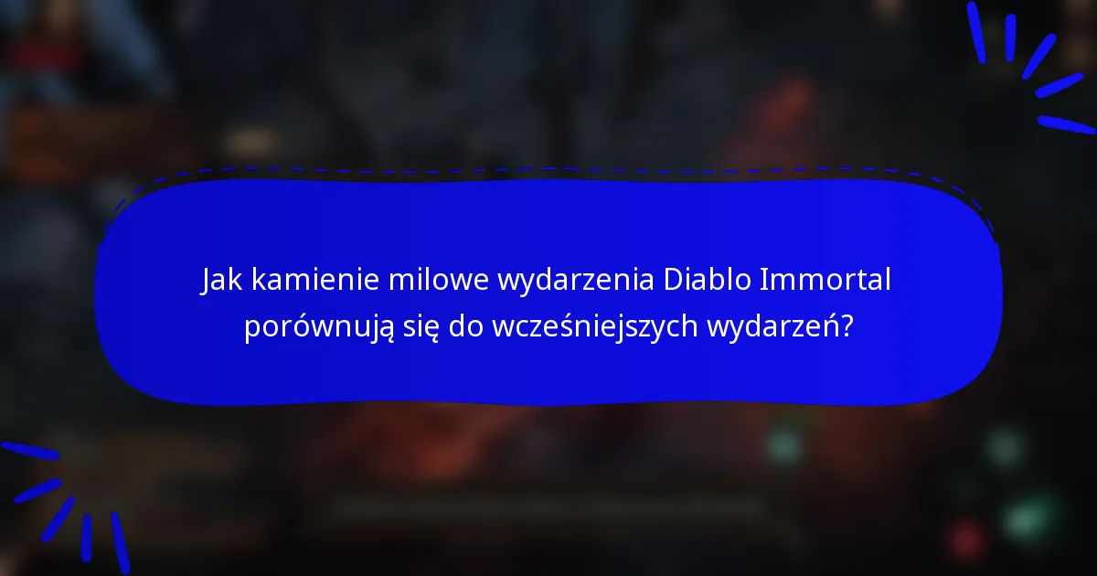 Jak kamienie milowe wydarzenia Diablo Immortal porównują się do wcześniejszych wydarzeń?