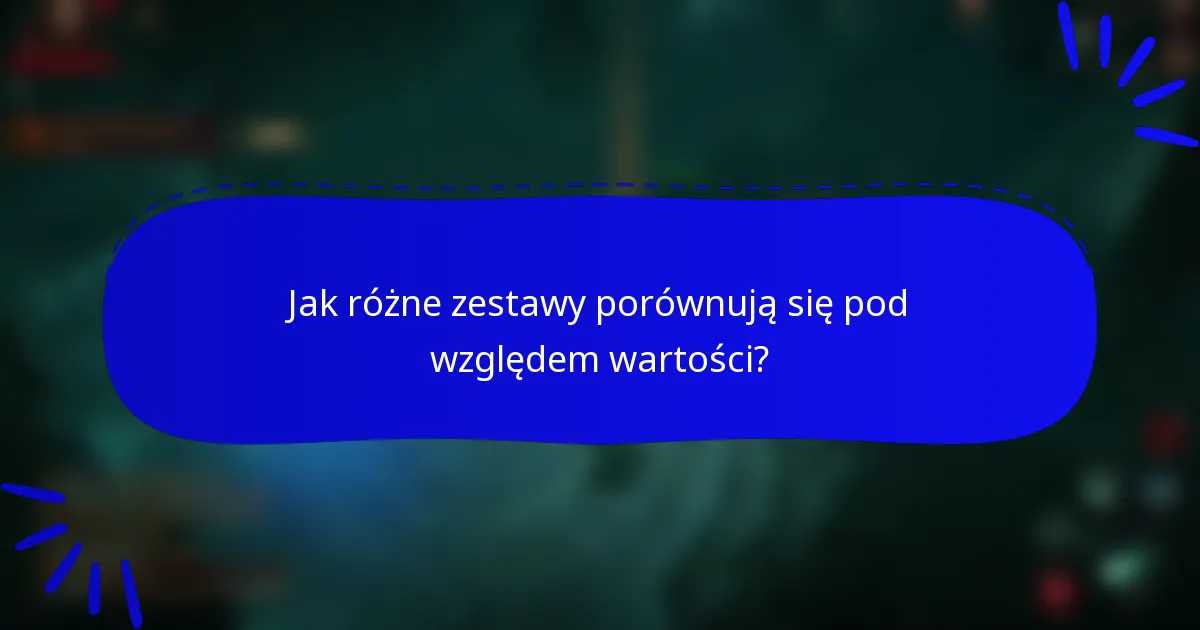 Jak różne zestawy porównują się pod względem wartości?