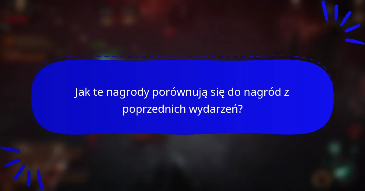 Jak te nagrody porównują się do nagród z poprzednich wydarzeń?