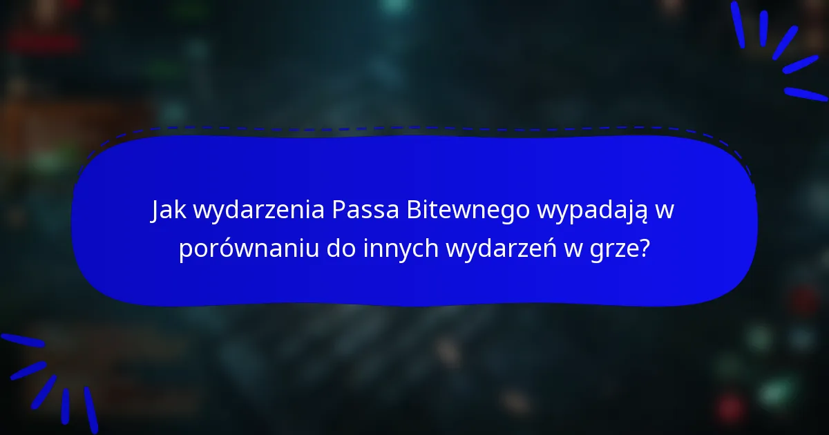 Jak wydarzenia Passa Bitewnego wypadają w porównaniu do innych wydarzeń w grze?