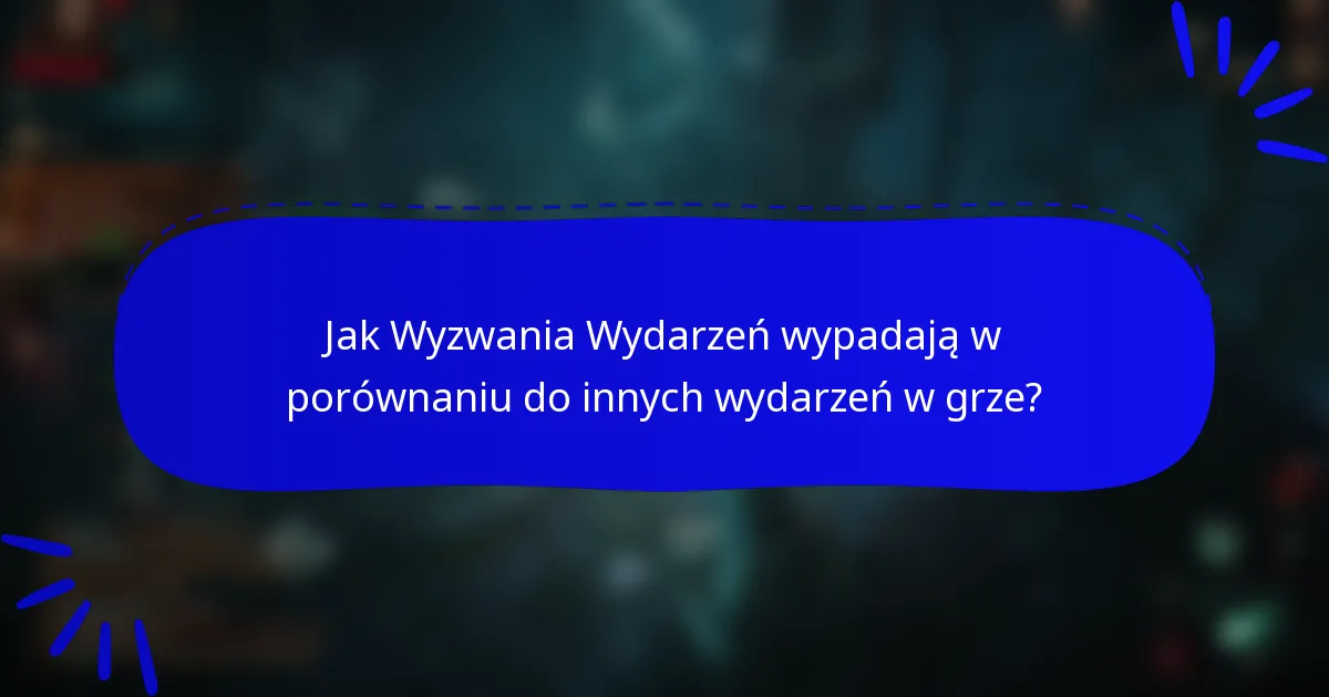 Jak Wyzwania Wydarzeń wypadają w porównaniu do innych wydarzeń w grze?