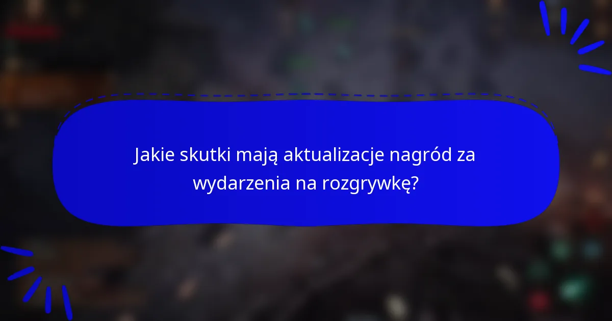 Jakie skutki mają aktualizacje nagród za wydarzenia na rozgrywkę?