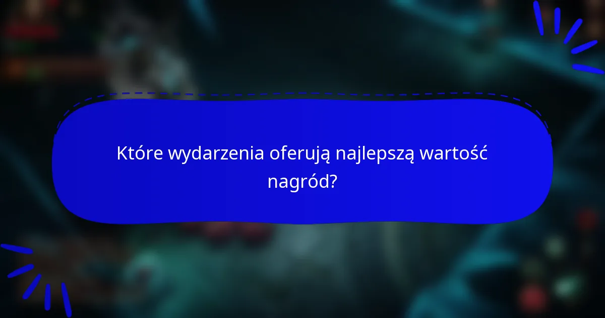 Które wydarzenia oferują najlepszą wartość nagród?