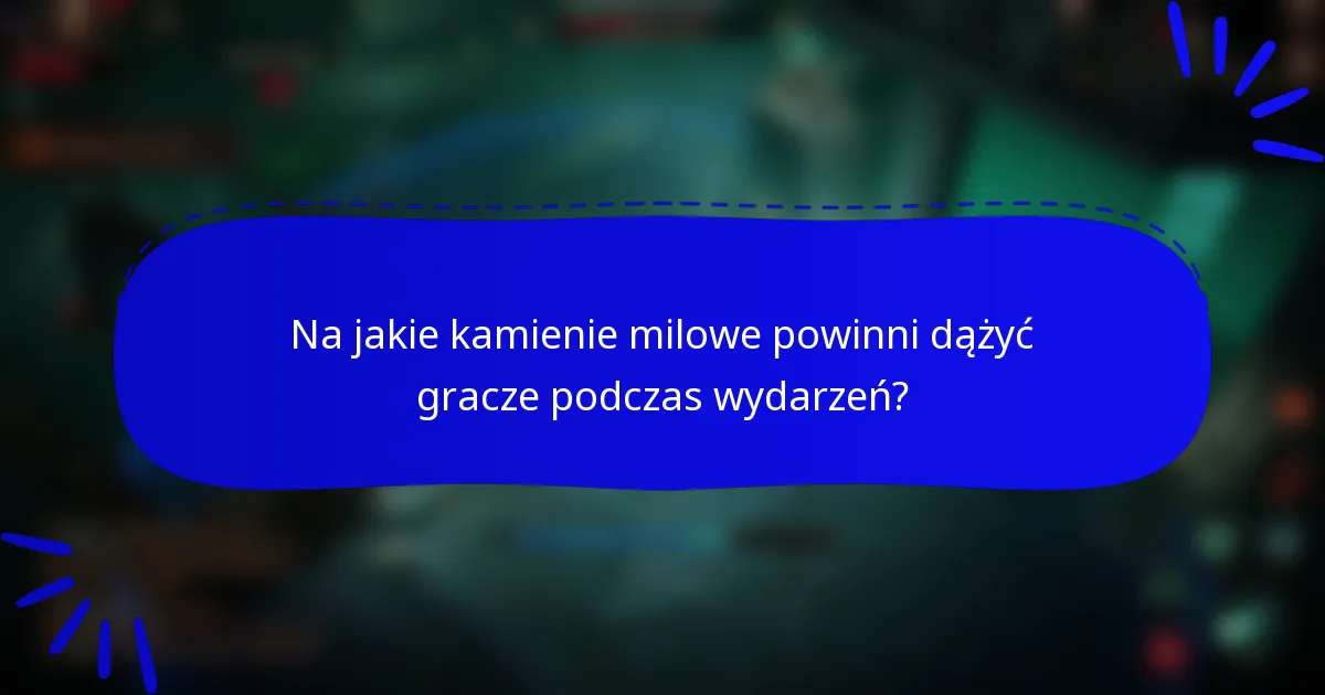 Na jakie kamienie milowe powinni dążyć gracze podczas wydarzeń?